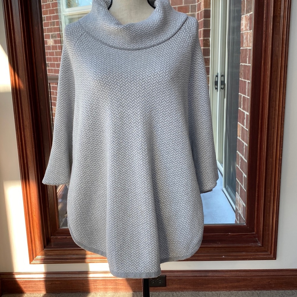 Loft Chevron Knit poncho sweater